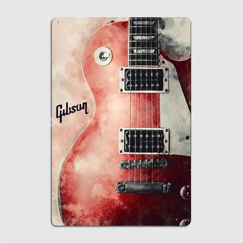 HD Tin Sign Gibson Electric Gu - огляд і ціна Vintage Collectible Plates